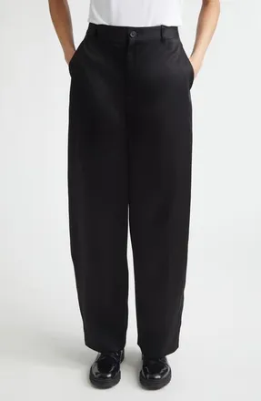 Nellie Partow Barrow High Waist Barrel Leg Pants in Black at Nordstrom, Size 12