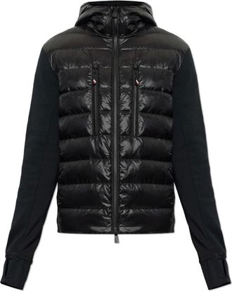 Moncler Giacca in lana con parte frontale imbottita in piuma - - Jackets - Uomo - Nero - M