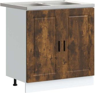 vidaXL Sink Base Cabinet Porto Brown 80 x 46 x 81.5 cm Engineered wood vidaXL
