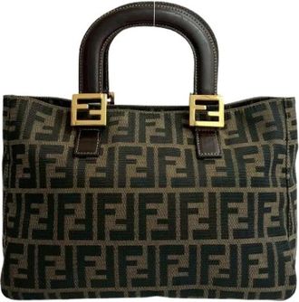 Fendi Pre-owned Canvas Handtas - Dames - Vintage Handtas - Bruin - ONE Size - Vintage