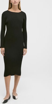 Issey Miyake Womens Hatching pleated dress