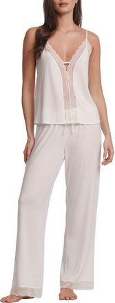 Eberjey Lara Long Pajamas in Ivory at Nordstrom, Size X-Large