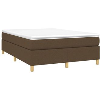 vidaXL Vidaxl - Cama Box Spring Con Colch&oacute;n Tela Marr&oacute;n Oscuro 140x190 Cm