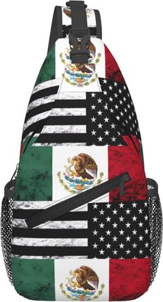 Generic Mexican American Flag Sling Bag Breathable Cross Body Bag Adjustable Crossbody Bags For Shopping Casual Women