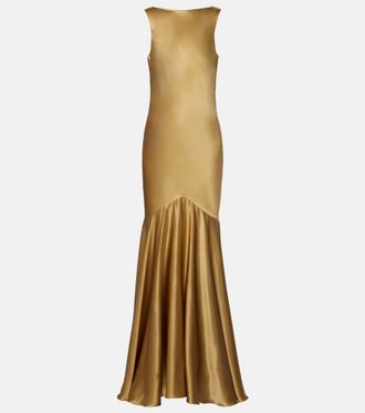 Nina Ricci Open-back satin gown