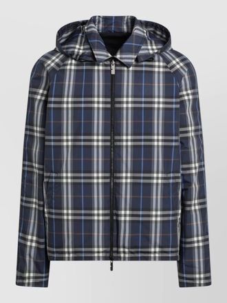 Burberry reversible hooded cotton jacket check pattern