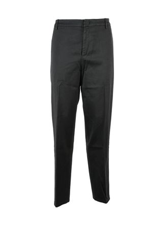 Dondup Grey James Straight-Leg Cotton-Linen Blend Trousers