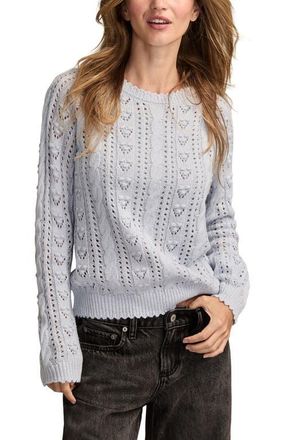 Lucky Brand Pointelle Sweater in Heather at Nordstrom, Size Xx-Large