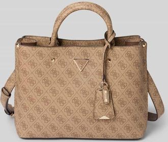 Guess Handtasche mit Label-Applikation Modell MERIDIAN II in Cognac, Gr&ouml;&szlig;e 1