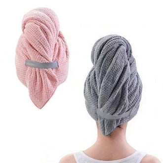 OEM Set Di 2 Asciugamani In Microfibra Per Asciugare I Capelli - 100 X 60 Cm - Adatti A Donne E Ragazze - Stile A