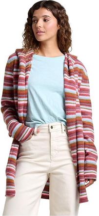 Toad&Co Merino Heartfelt Hoodie Womens Sweater Dusty Cedar Stripe : LG, Wool