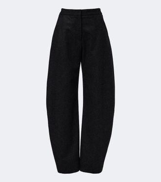 Alaia Ala&iuml;a Virgin wool barrel-leg pants