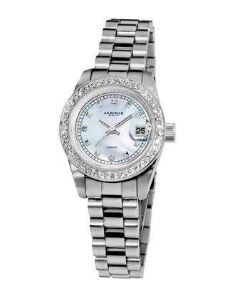 Akribos XXIV Akribos Xxiv Womens Stainless Steel Diamond Watch