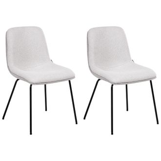 Beliani Beliani - Conjunto De 2 Sillas De Comedor Sin Reposabrazos Dise&ntilde;o Escandinavo Tapicer&iacute;a F&aacute;cil Limpieza Gris Claro Lorida