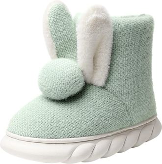 Generic Women Slip On Boots Size 4 Casual Cute Cartoon Rabbit Shoes Warm Fur Lined Ankle Boots Winter Thickened Plush Short Shoes Non Slip Lightweight Snow Bo