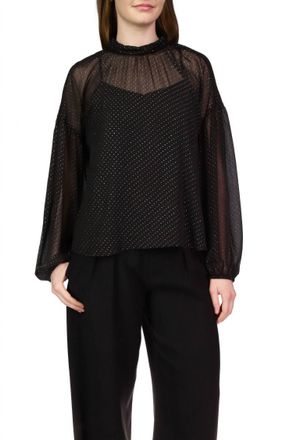 Sanctuary Sheer Volume Metallic Top In Black
