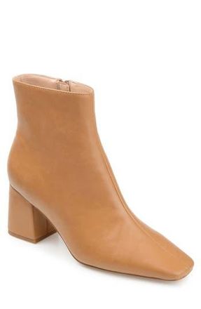 Journee Collection Haylinn Vegan Leather Bootie in Tan at Nordstrom Rack, Size 7.5