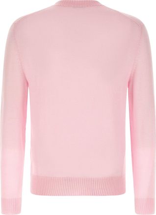 Jil Sander Logo-Embroidered Virgin Wool Sweater - pink