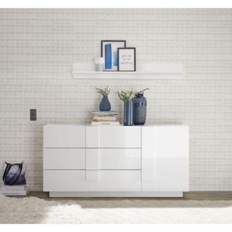 Les Tendances Les Tendances - Madia 1 anta e 3 cassetti linea Sax in finitura Bianco Lucido