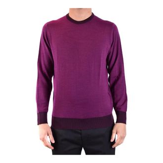 Drumohr Round-neck Knitwear, male, Purple, Size: 2XL Knitwear