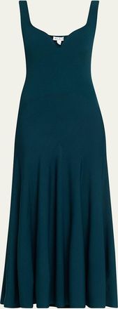 Alaia Sweetheart-Neck Rib Drop-Waist Maxi Dress