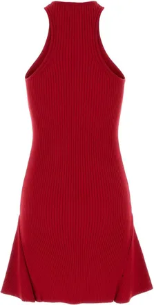 Courr&egrave;ges Womens Red Viscose Blend Dress Ruby Exterior: Polyester Abiti