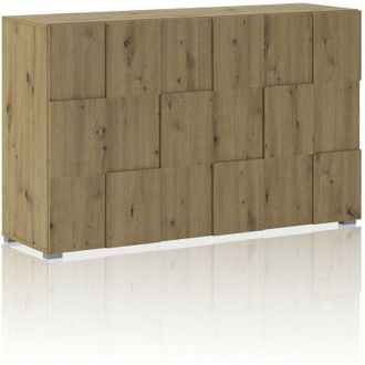 Oresteluchetta Oresteluchetta - Madia 3 ante effetto legno finitura rovere cm. H.84,5 x L.138 x P.42