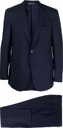 Canali two piece single breasted suit - men - Wool/Cupro - 56R - Blue