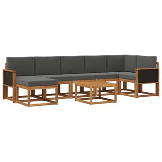 vidaXL Conjunto De Sof&aacute;s De Exterior 8 Pcs Natural Y Antracita Vidaxl