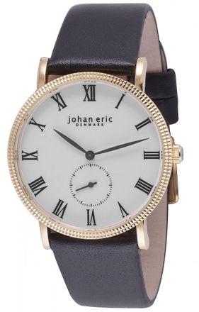 Johan Eric Denmark holstebro Mens watch, rose gold case, white dial, black leather - One Size