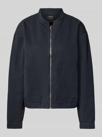 Lanius Lanius Jacke aus Baumwoll-Leinen-Mix mit Rei&szlig;verschluss in Marine, Gr&ouml;&szlig;e 34