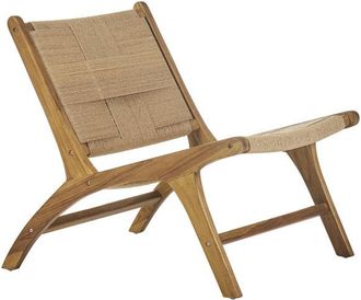Miliboo Sill&oacute;n Lounge De Madera De Teca Maciza Y Cuerda Trenzada Yari