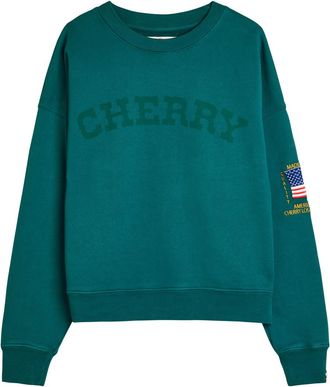 Cherry Los Angeles Americas Favourite Crew-neck Cotton Sweatshirt - Teal - XL