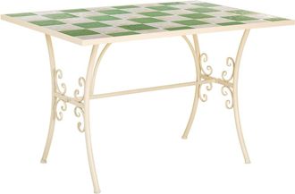 Wanderlust Deco Mesa de mosaico y forja blanca 120x80x75hcm