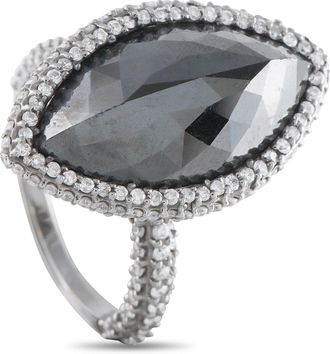 Luxury Bazaar 18K White Gold 9.0ct White and Black Diamond Ring MF03-050526