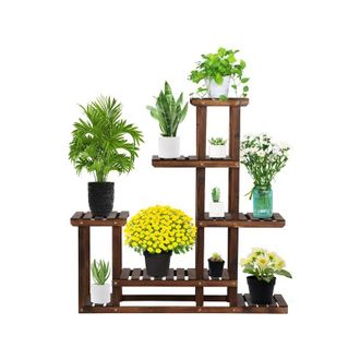 Yaheetech Yaheeetech Soporte De Maceta Estanter&iacute;a De Plantas Estante Madera Para Jard&iacute;n Balc&oacute;n Escalera De Flores Decorativas Est&eacute;tica