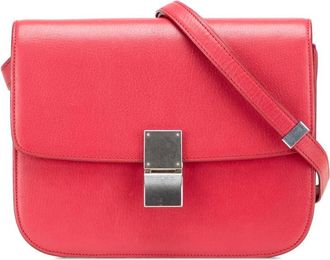 Celine Pre-owned Cross Body Bags, female, Red, Size: ONE SIZE Pre-owned Classic Box Bag Leather