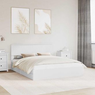 vidaXL vidaXL Letto con Contenitore Bianco 160 x 200 cm Legno multistrato