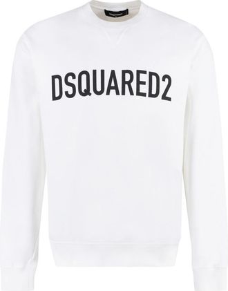 Dsquared2 White Cotton crew-neck sweatshirt