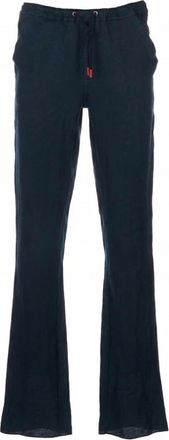 Kiton Rechte Hosen aus Leinen - Heren - Wijde Broeken - Blauw - W34 - Broeken
