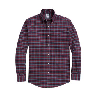 Brooks Brothers Regular Fit Non-Iron Stretch Katoenen Overhemd - Heren - Casual Overhemden - Rood - S - Katoen - Overhemden