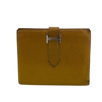 Herm&egrave;s Beige Leather Wallet (Bi-Fold) (Pre-Owned)