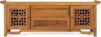 Giner&Colomer Mueble TV de madera de teca maciza con dos puertas 180 cm