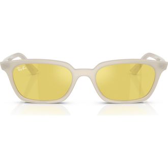 Ray-Ban 53mm Polarized Pillow Sunglasses in White at Nordstrom Rack