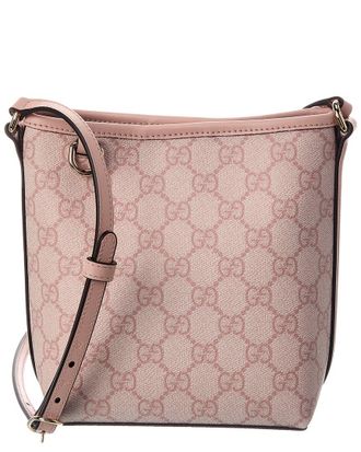 Gucci Gg Emblem Nano Gg Supreme Canvas & Leather Bucket Bag