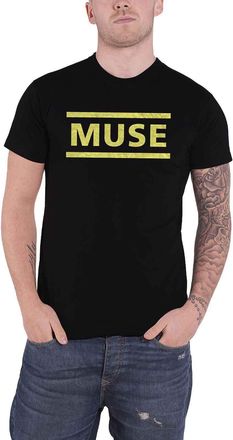 Muse Muse T Shirt Yellow Band Logo Official Mens Black XL
