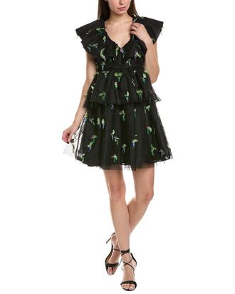 Ganni Ganni Tiered Mesh Mini Dress