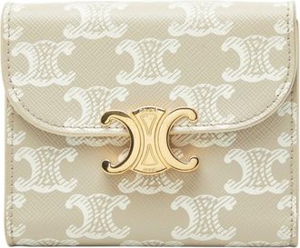 Celine Beige Ivory Pvc Leather Wallet (Tri-Fold) (Pre-Owned)