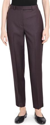 Theory Sleek Flannel High Waist Taper Pants in Cacao at Nordstrom, Size 00