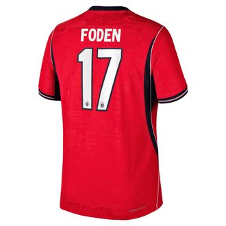 Nike Phil Foden England National Team 2026 Match Away Nike Mens Dri-FIT ADV Soccer Jersey in Red | NN203947735-ENG